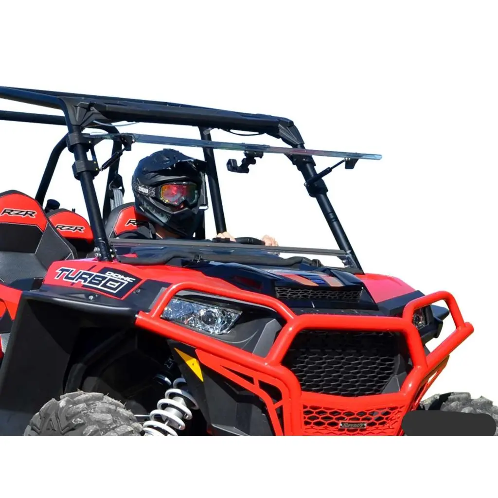 Superatv Polaris Rzr Xp 1000 Scratch Resistant Flip Windshield 9