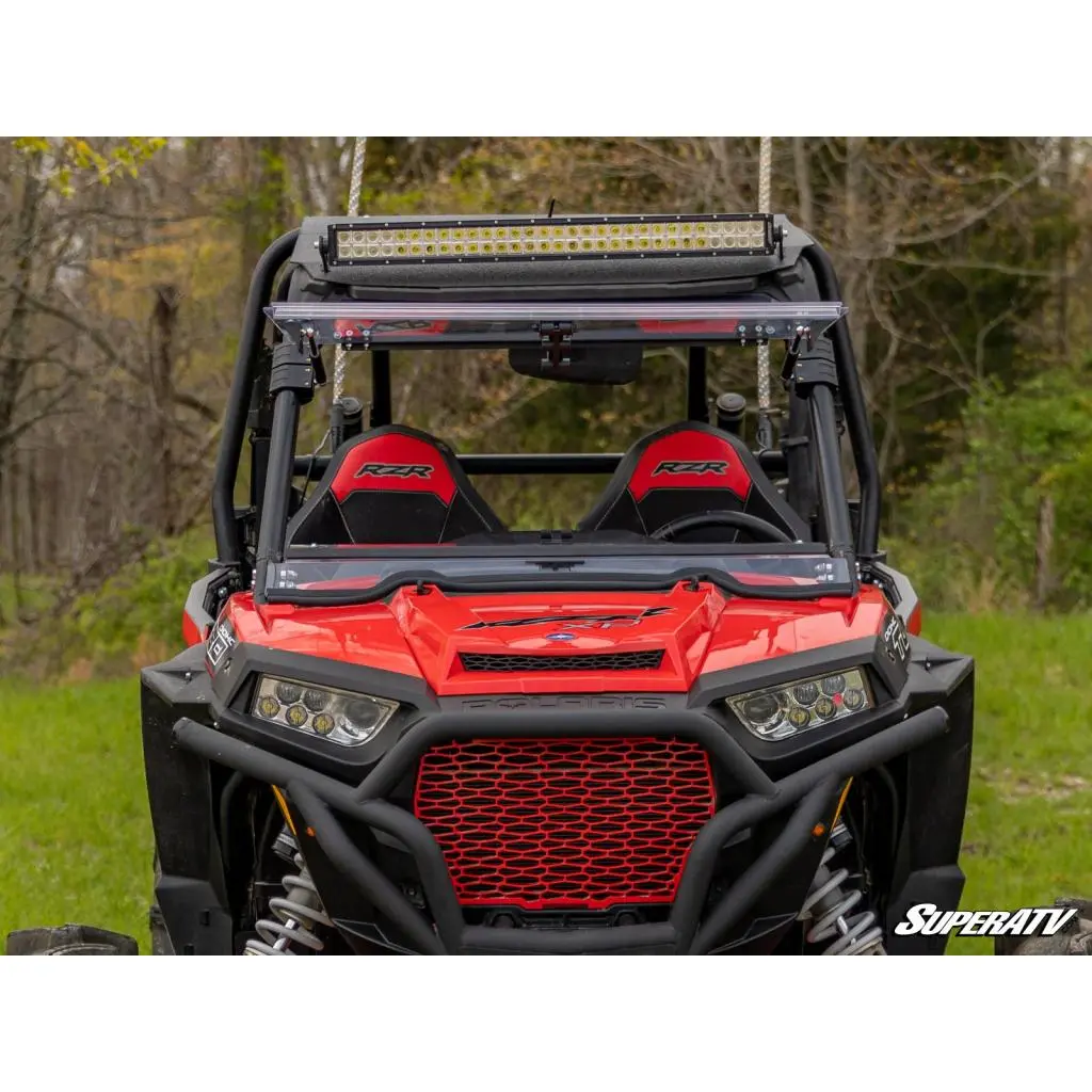 Superatv Polaris Rzr Xp 1000 Scratch Resistant Flip Windshield 6
