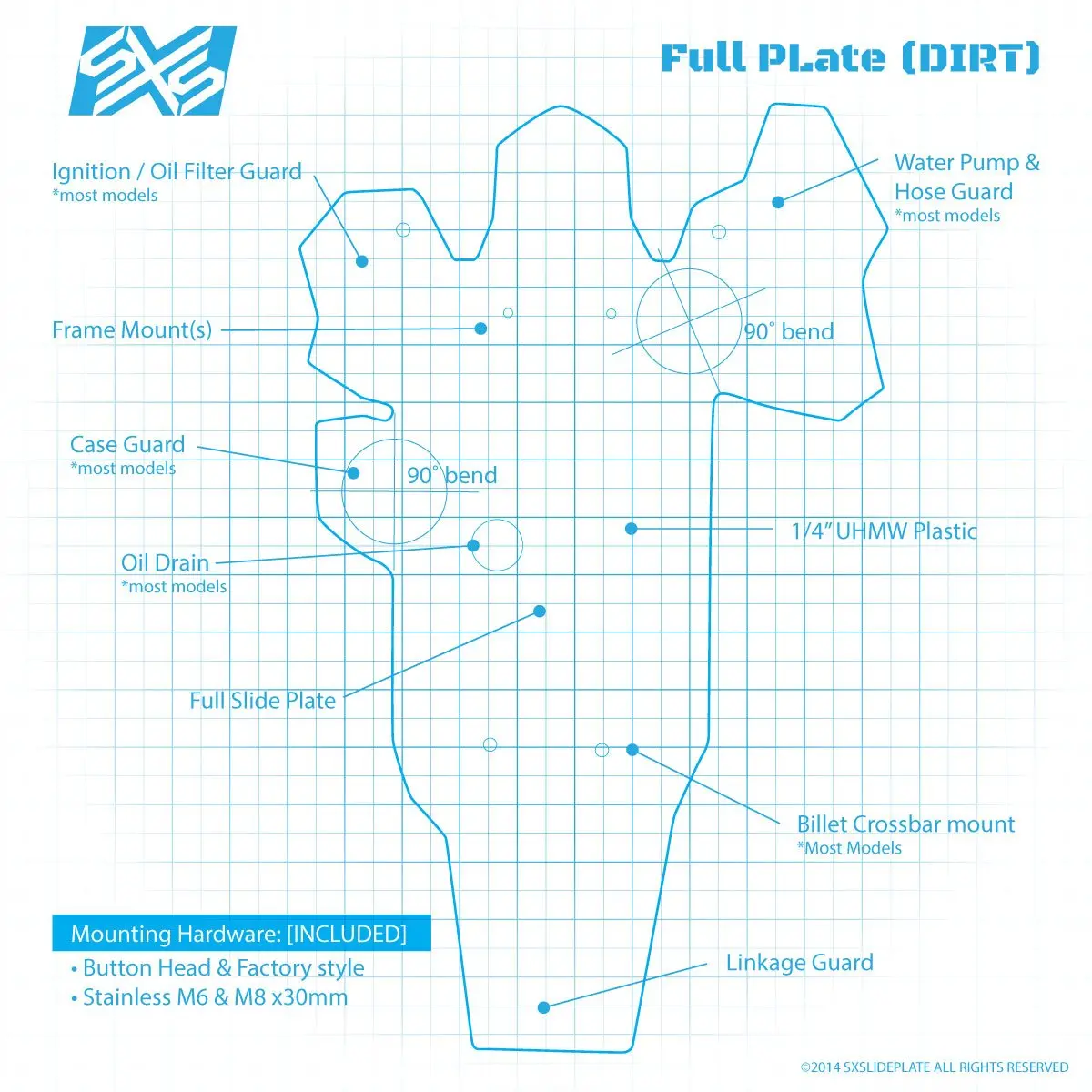 Sxs Full Coverage Slide Plate Kawasaki Klx140 (08-23) | D408 2