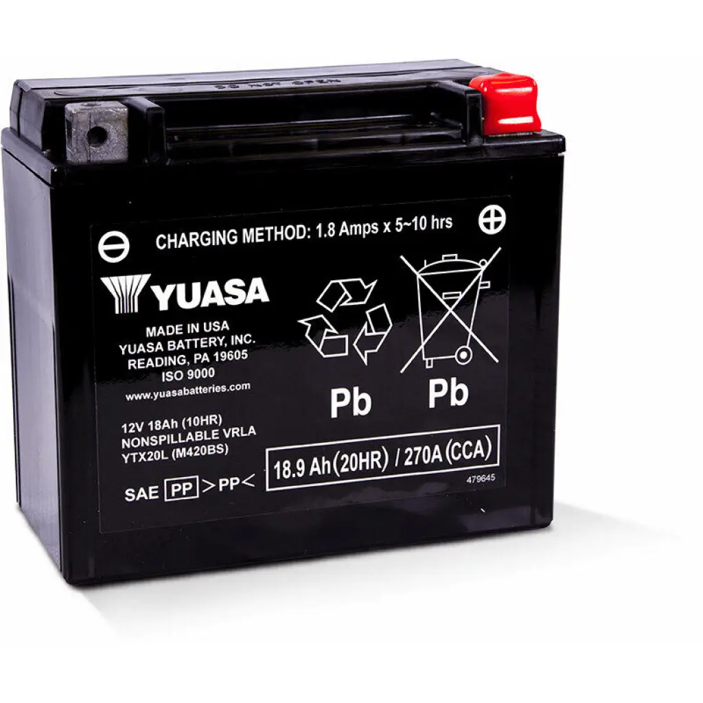 Yuasa Battery Ytx20l Sealed Factory Activated 1